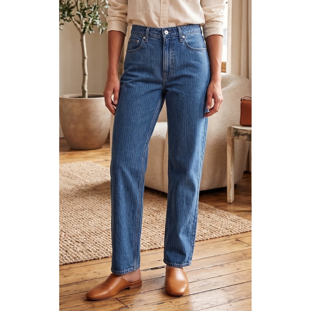 Abercrombie & Fitch Curve Love The Loose High Rise Jeans Women's 28 Blue Grunge